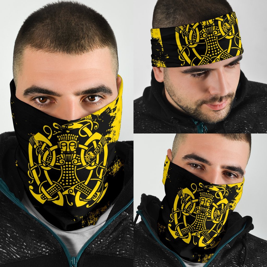 Viking Neck Gaiter 3 Pack, Loki Bound Triskele Rune Gold RLT12