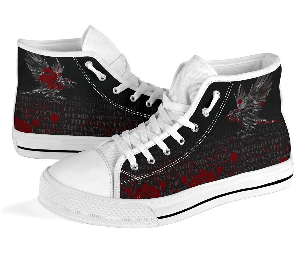 Viking High Top Shoes The Raven Of Odin Rune Blood RLT12