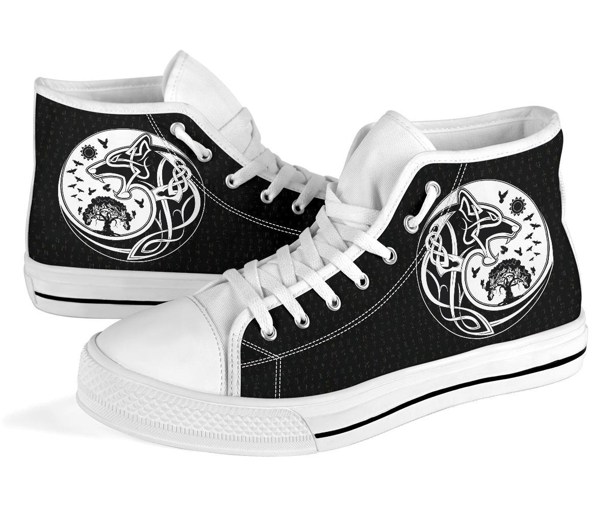 Viking High Top Shoes, Skoll and Hati Rune Tattoo RLT12