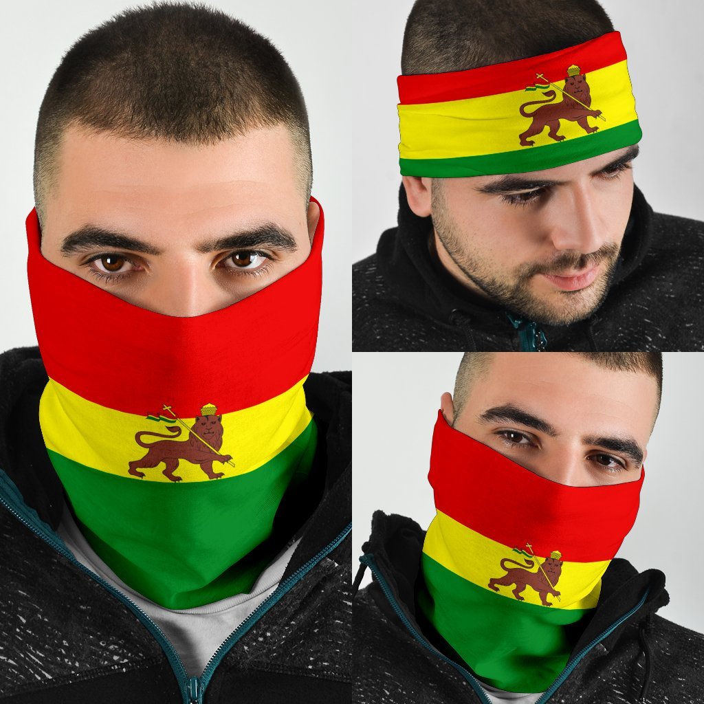 The Ethiopia Lion Of Judah Bandana 3 - Pack - Flag Neck Gaiter