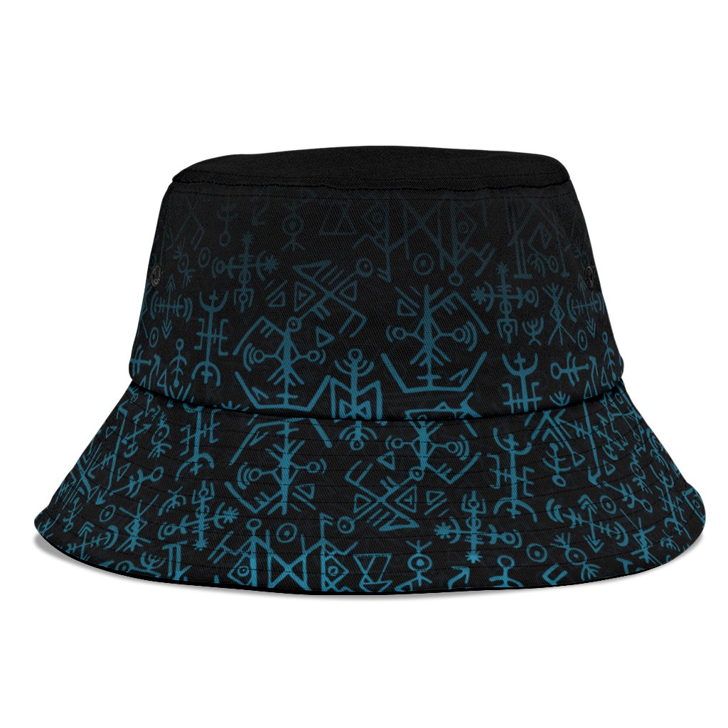 Viking Bucket Hat Raven Celtic Cyan RLT12