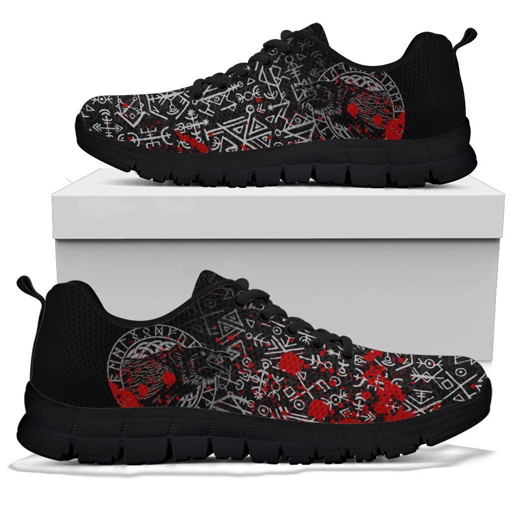 Viking Sneakers - Odin Raven Rune Futhark Blood RLT12