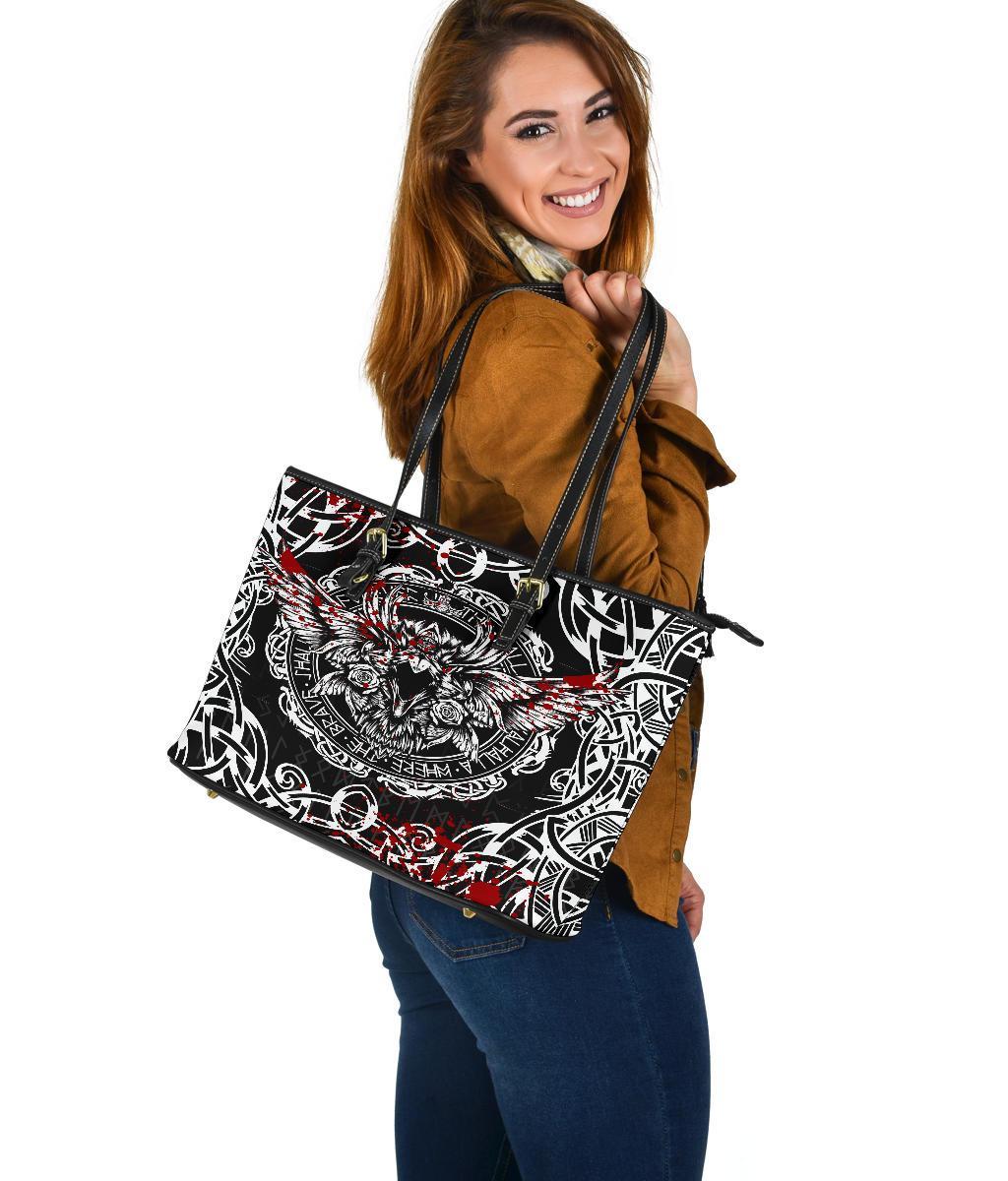 Viking Large Leather Tote, Raven Blood RLT12