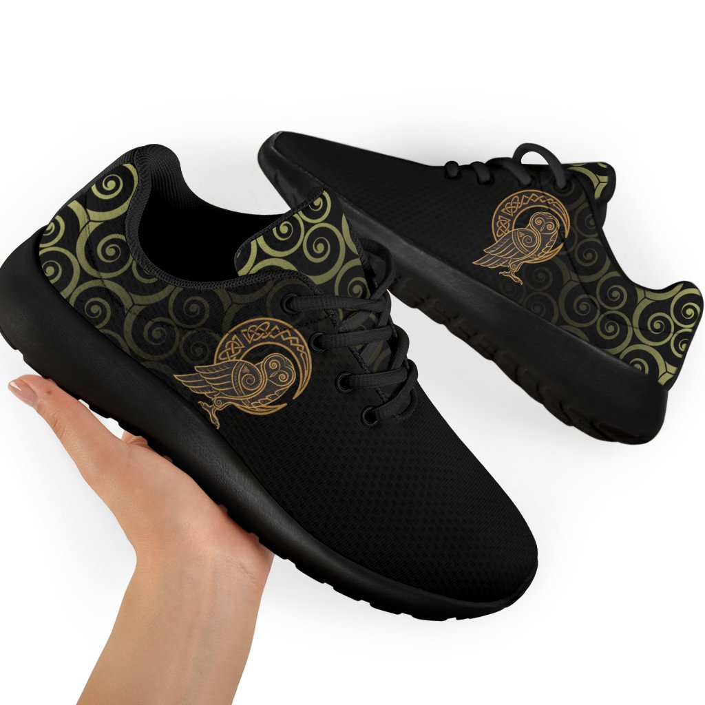 Viking Sport Sneakers Owl Celtic On Triskels Background RLT12