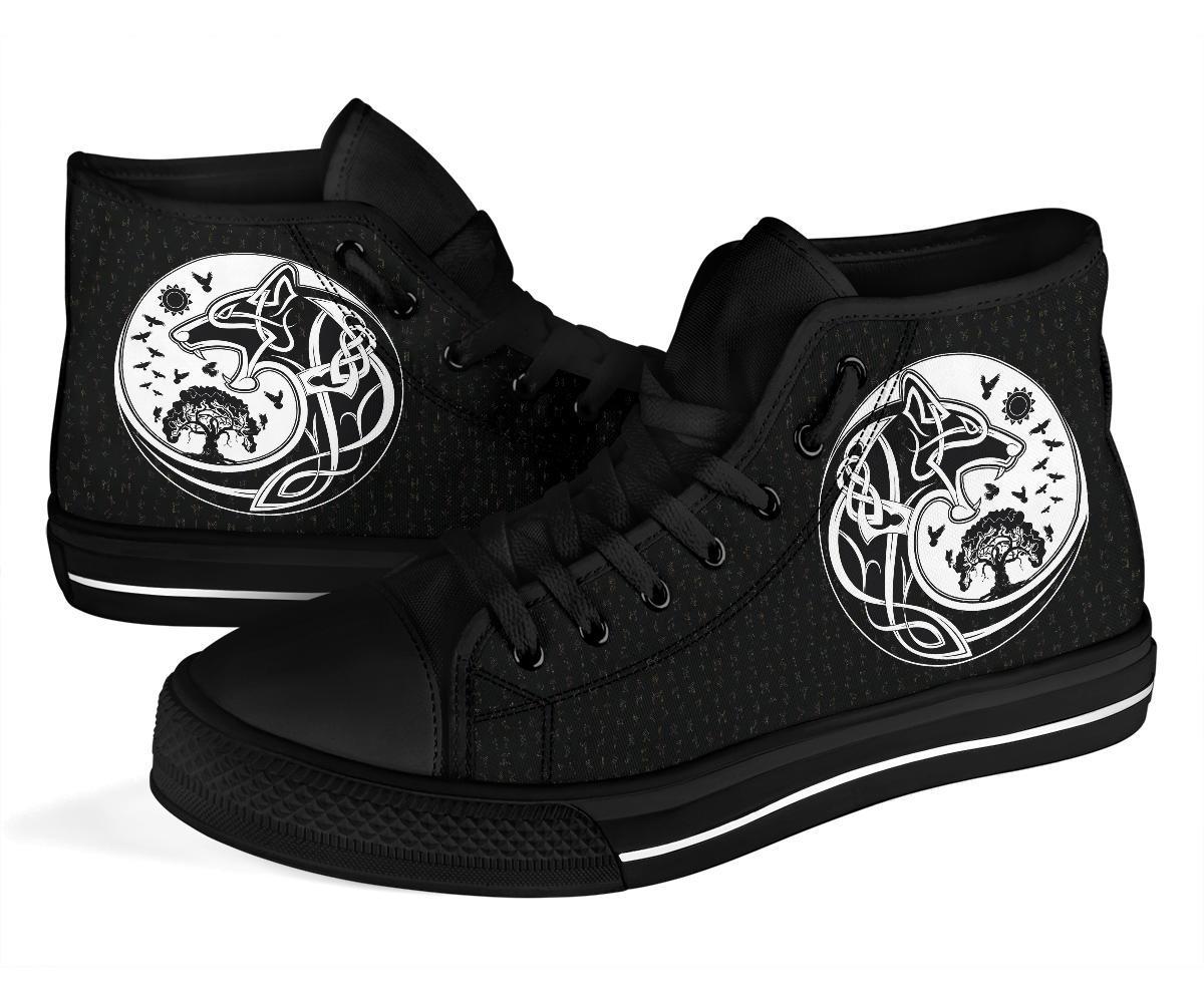 Viking High Top Shoes, Skoll and Hati Rune Tattoo RLT12