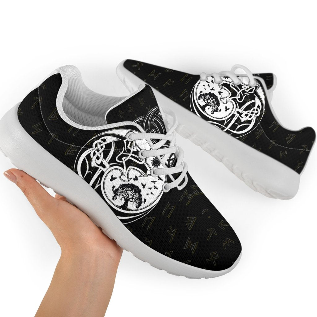 Viking Sporty Sneakers, Skoll and Hati Rune Tattoo RLT12