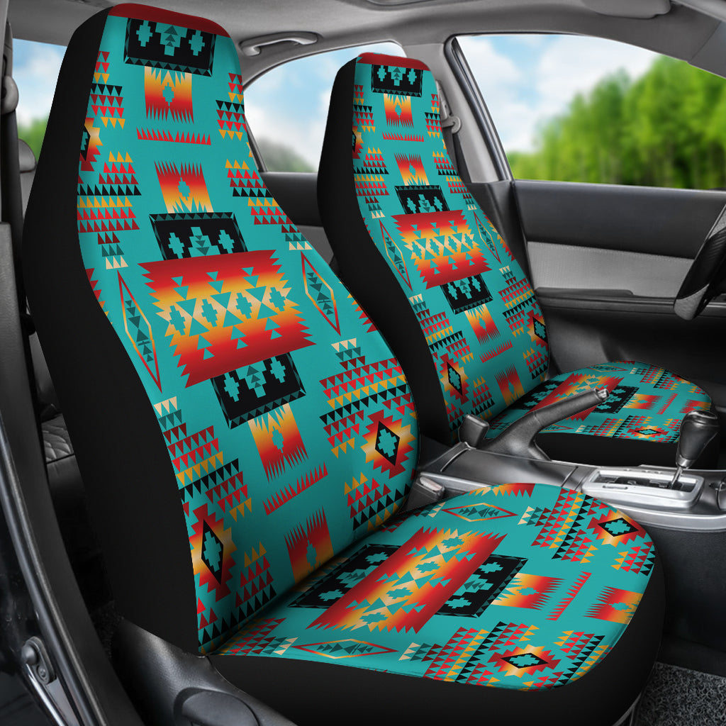 Blue Native Tribes Pattern Native American Car Seat Covers LT10