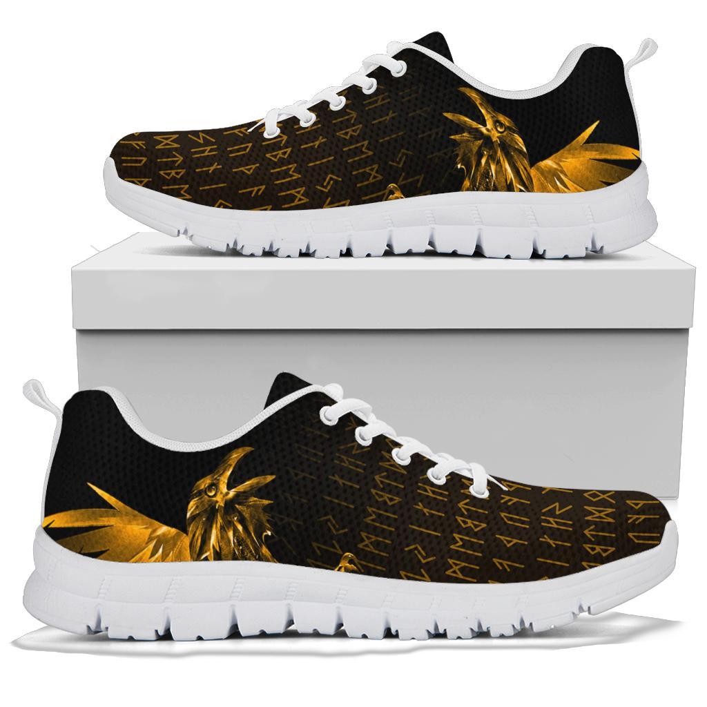 Viking Sneakers - The Raven Of Odin Rune, Gold RLT12