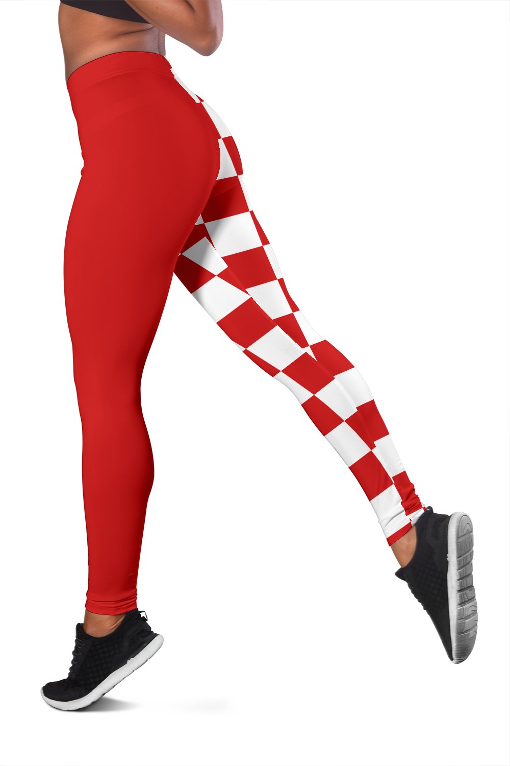 Croatia Women's Leggings Checkerboard Half Style