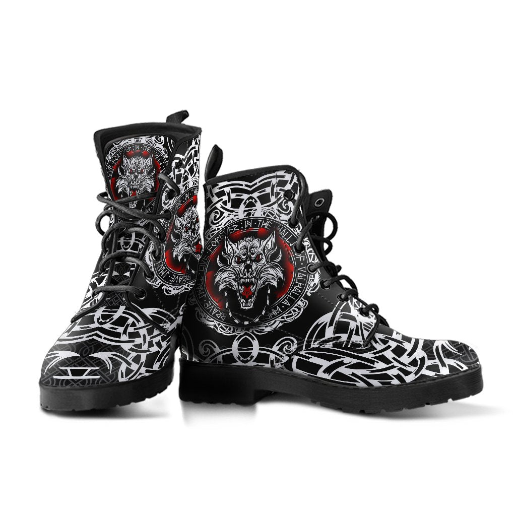 Viking Leather Boots, Fenrir Wolf RLT12