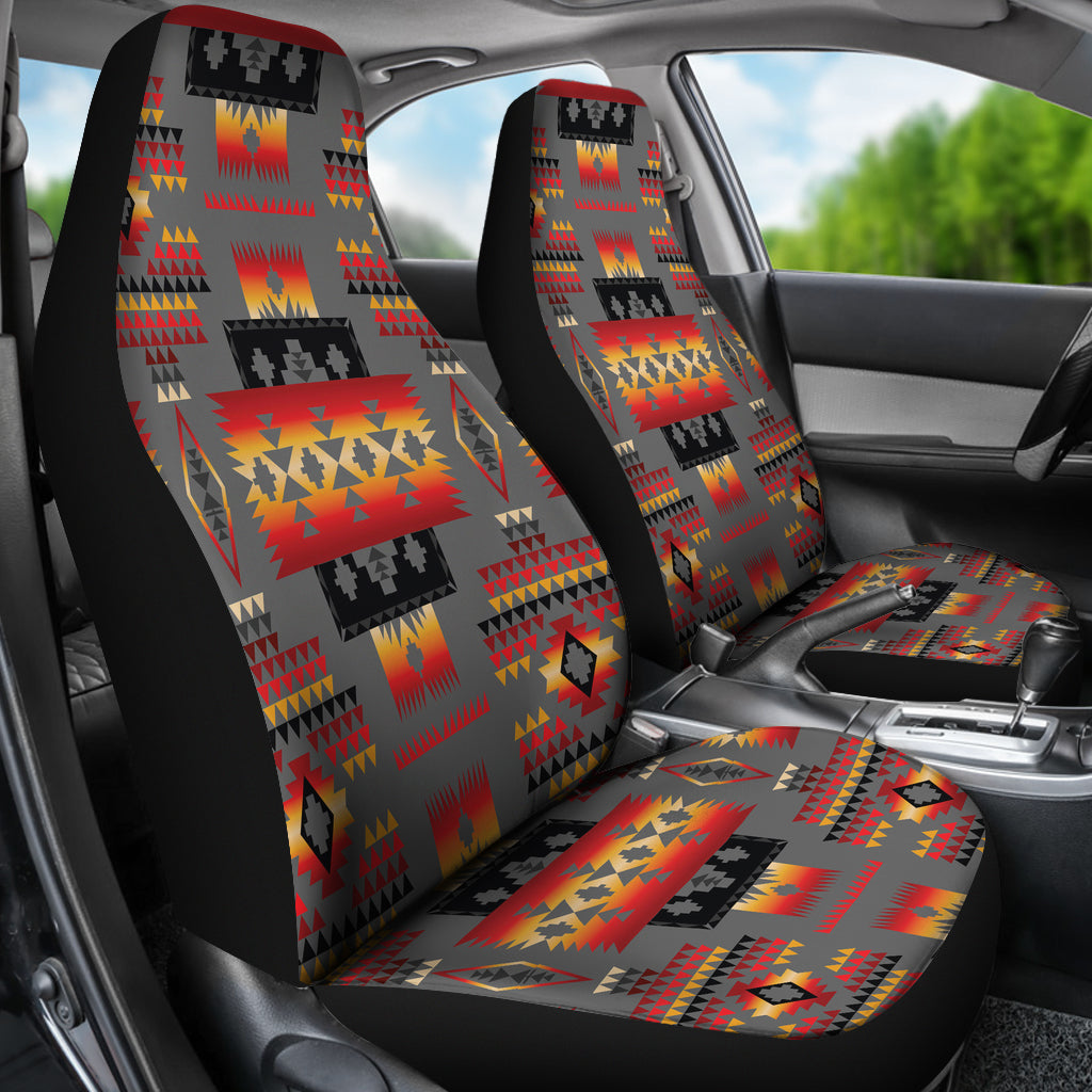 Gray Tribe Pattern Native American Car Seat Covers LT10