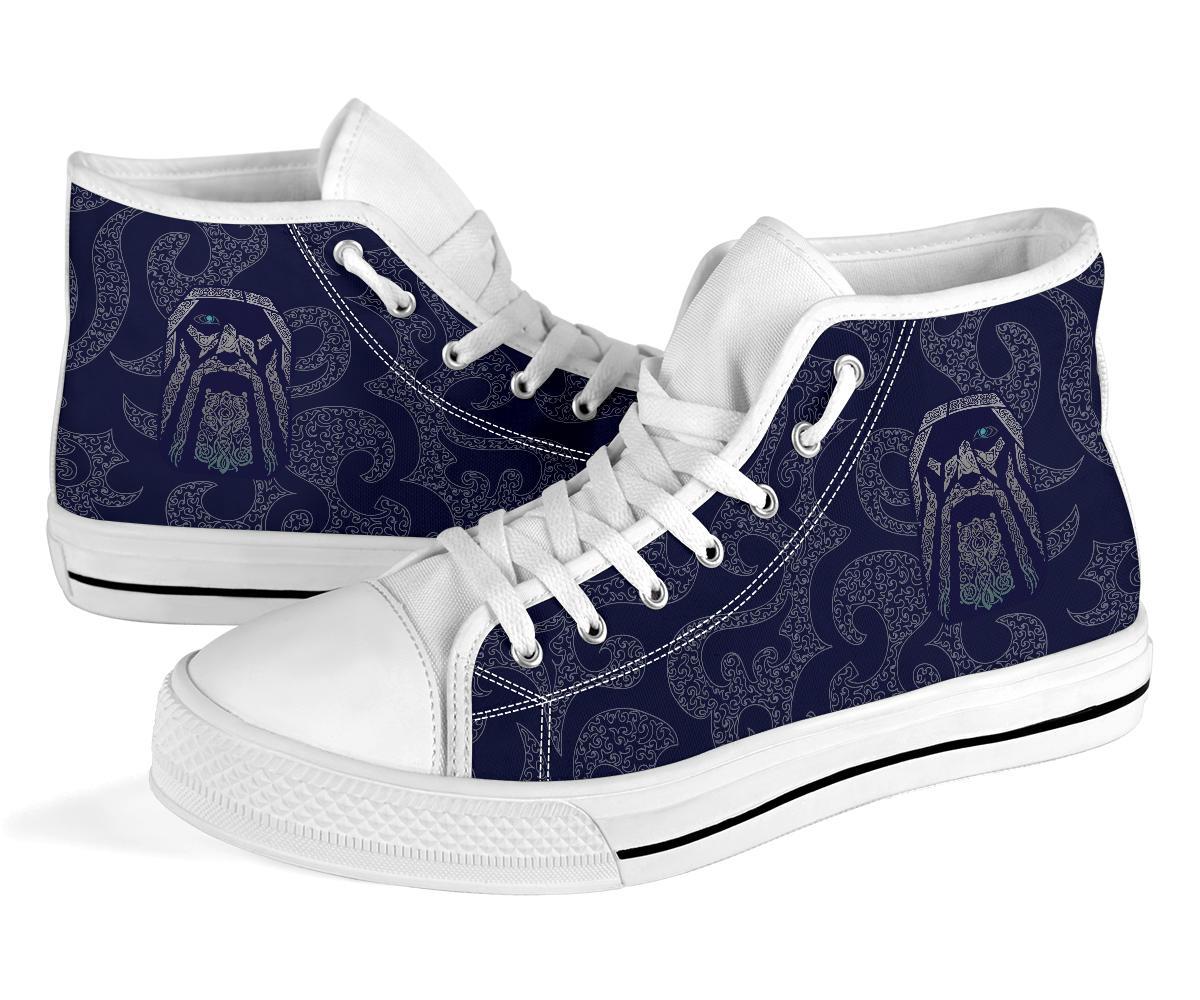 Viking High Top Shoes Odin God Tattoo Collection RLT12