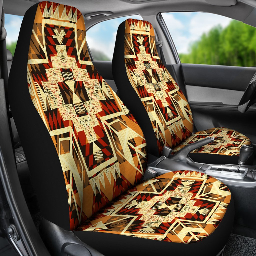 Indigenous Design Yellow Native American Car Seat Covers LT10