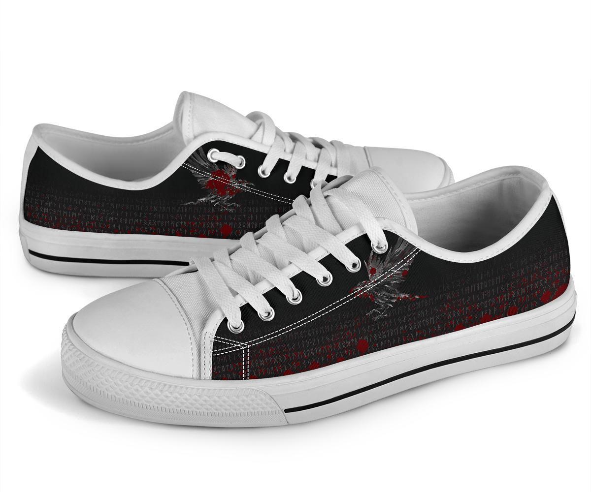 Viking Low Top Shoes The Raven Of Odin Rune Blood RLT12