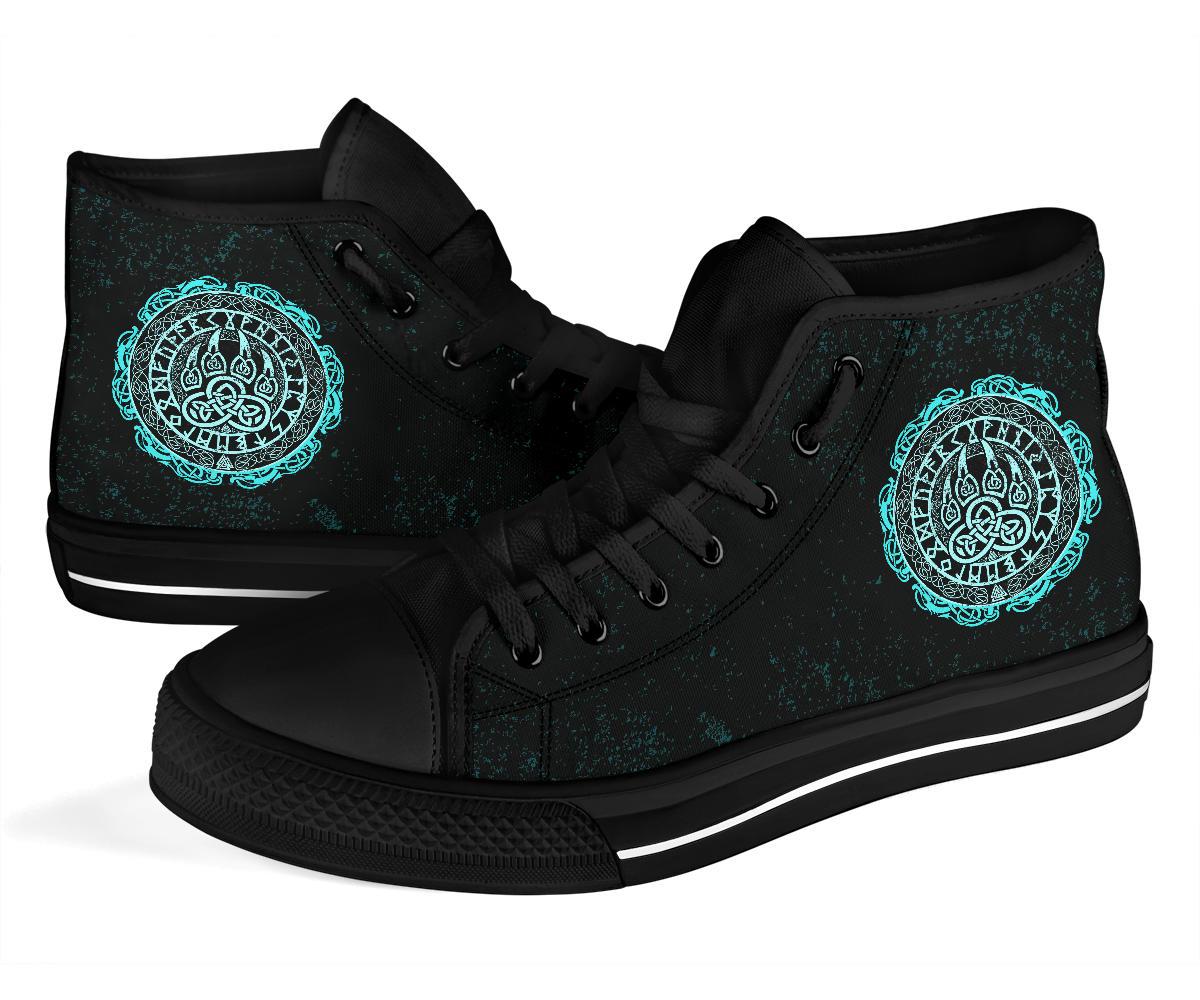Viking High Top Shoes Viking Bear Claws Cyan Tattoo RLT12