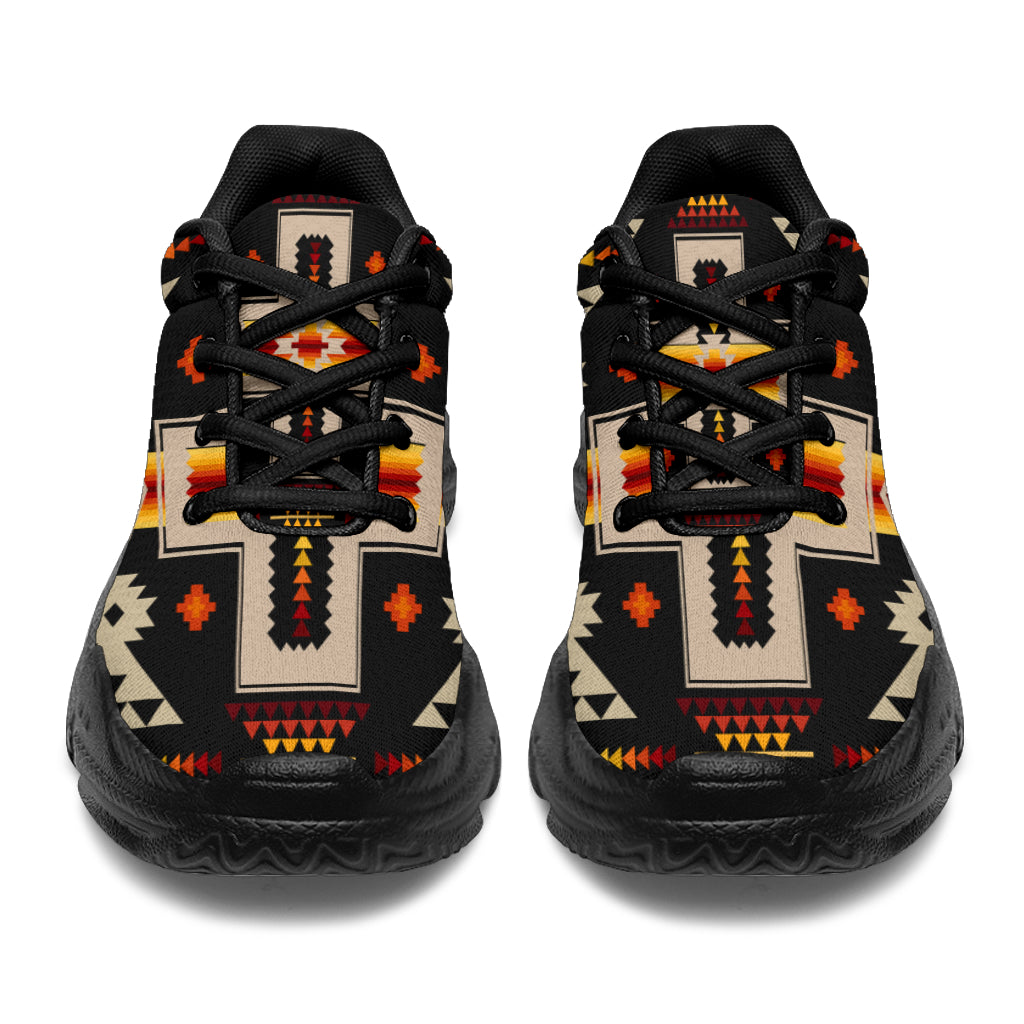 Native American Black Tribe Design Chunky Sneakers LT10