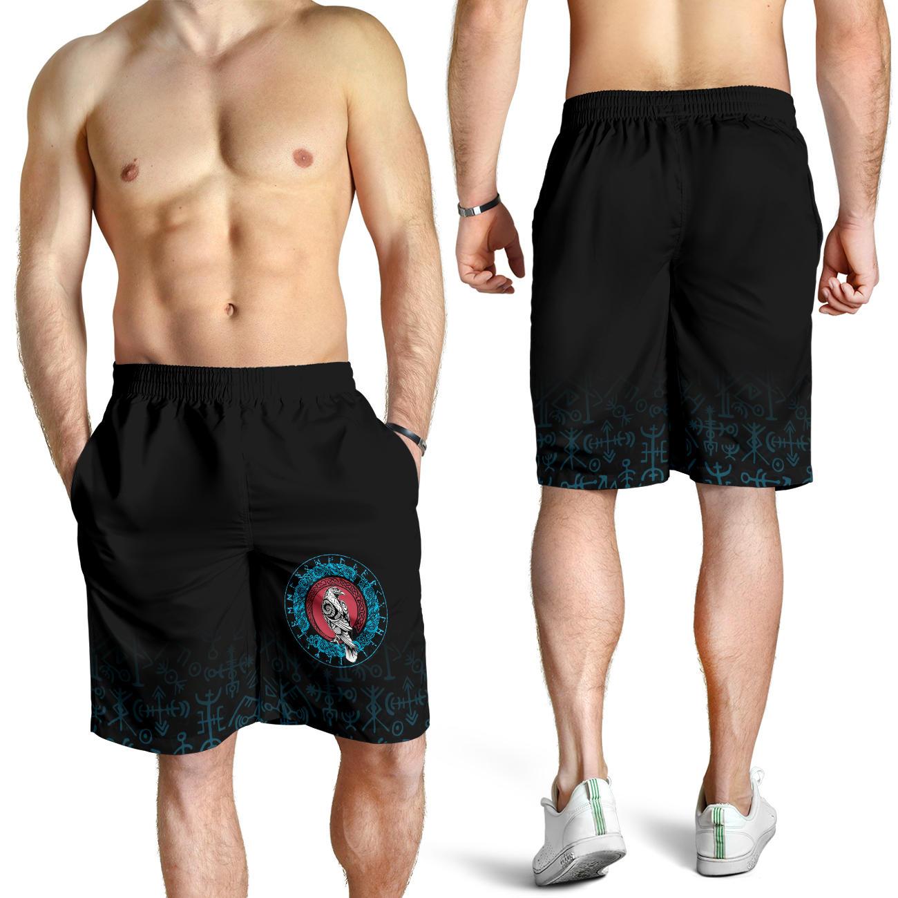 Viking Men's Shorts - Raven Celtic Cyan RLT12