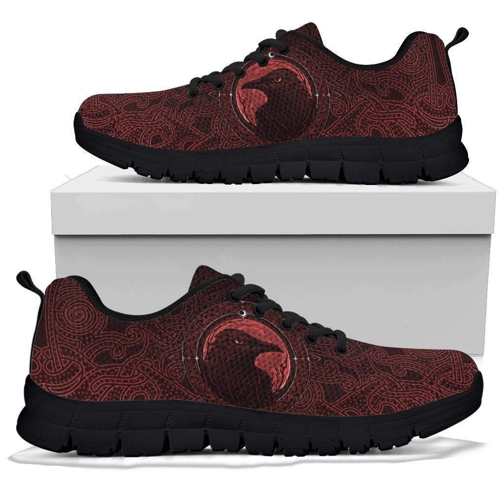 Viking Sneakers, Ethnic Odin Raven Red RLT12