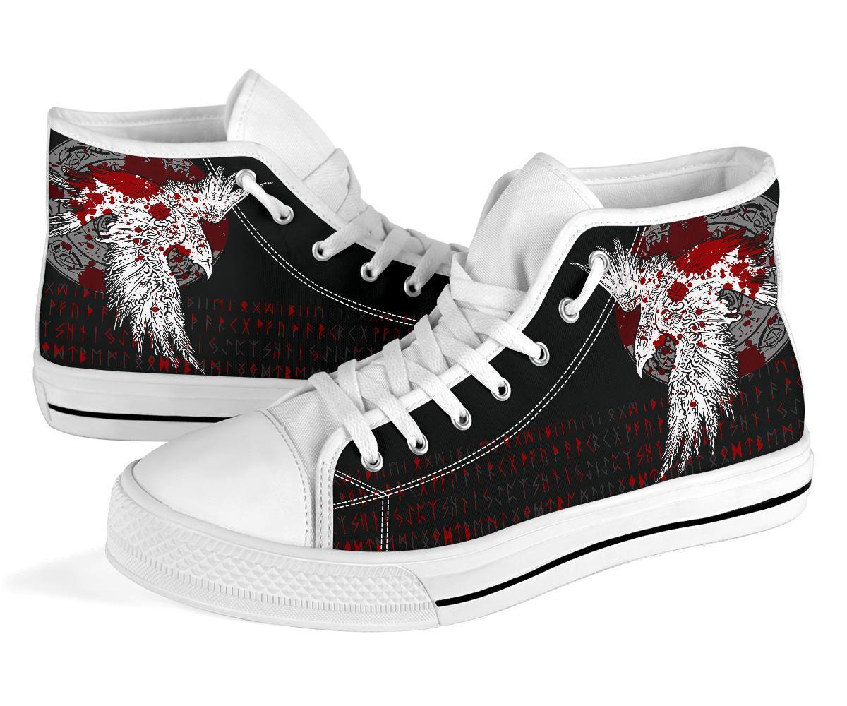 Viking High Top Shoes Mystical Raven Tattoo Blood RLT12