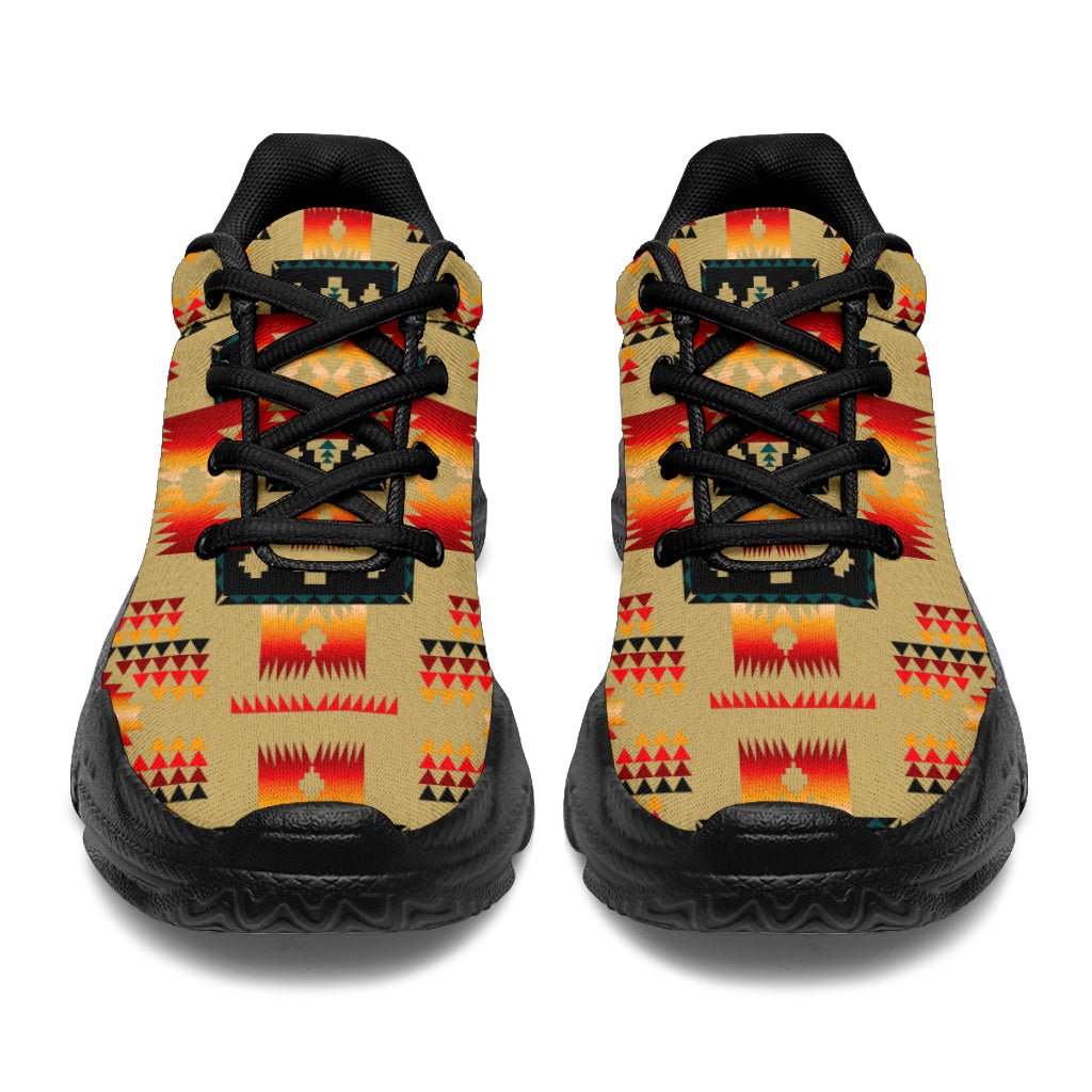 Native American Light Brown Pattern Chunky Sneakers LT10
