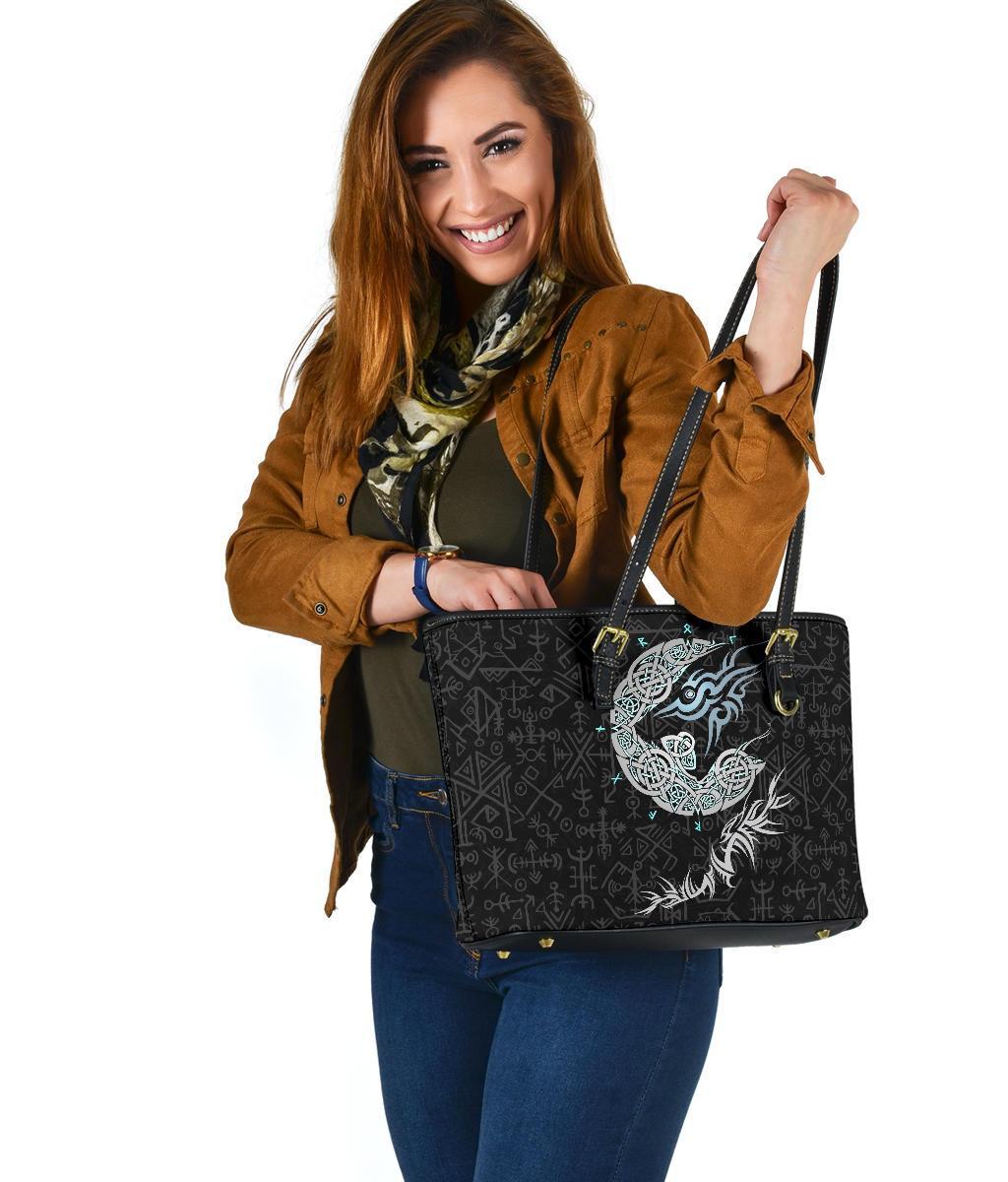 Viking Fenrir Wolf Small Leather Tote RLT12