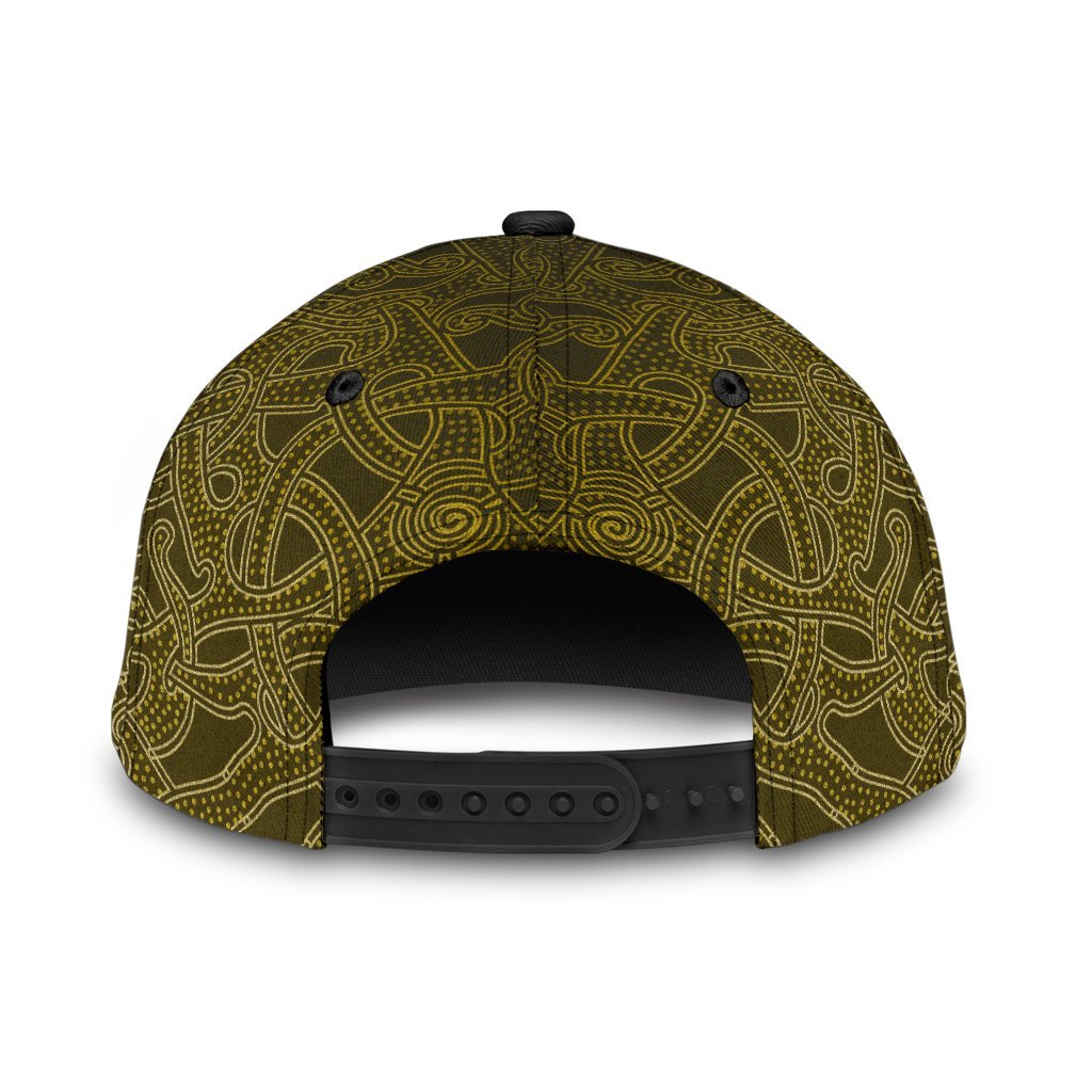 Viking Classic Cap, Ethnic Odin Raven Gold RLT12