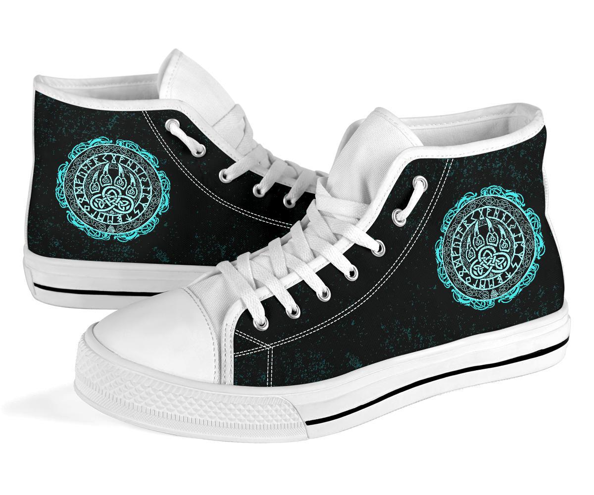 Viking High Top Shoes Viking Bear Claws Cyan Tattoo RLT12