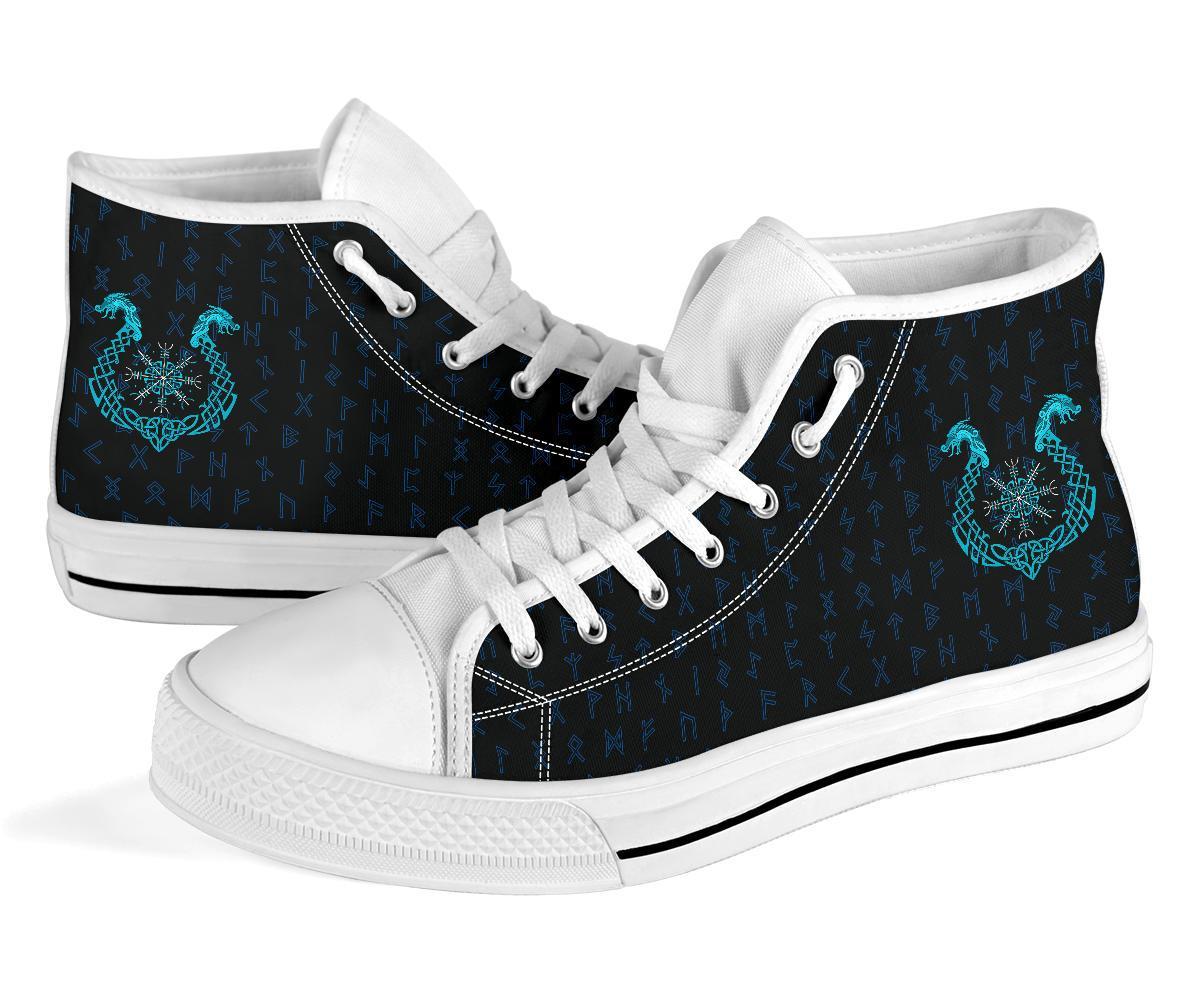 Viking High Top Shoes, Aegishjalmur Helm Of Awe Blue Edition Collection RLT12