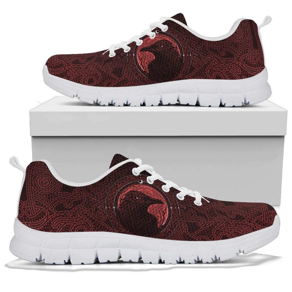 Viking Sneakers, Ethnic Odin Raven Red RLT12