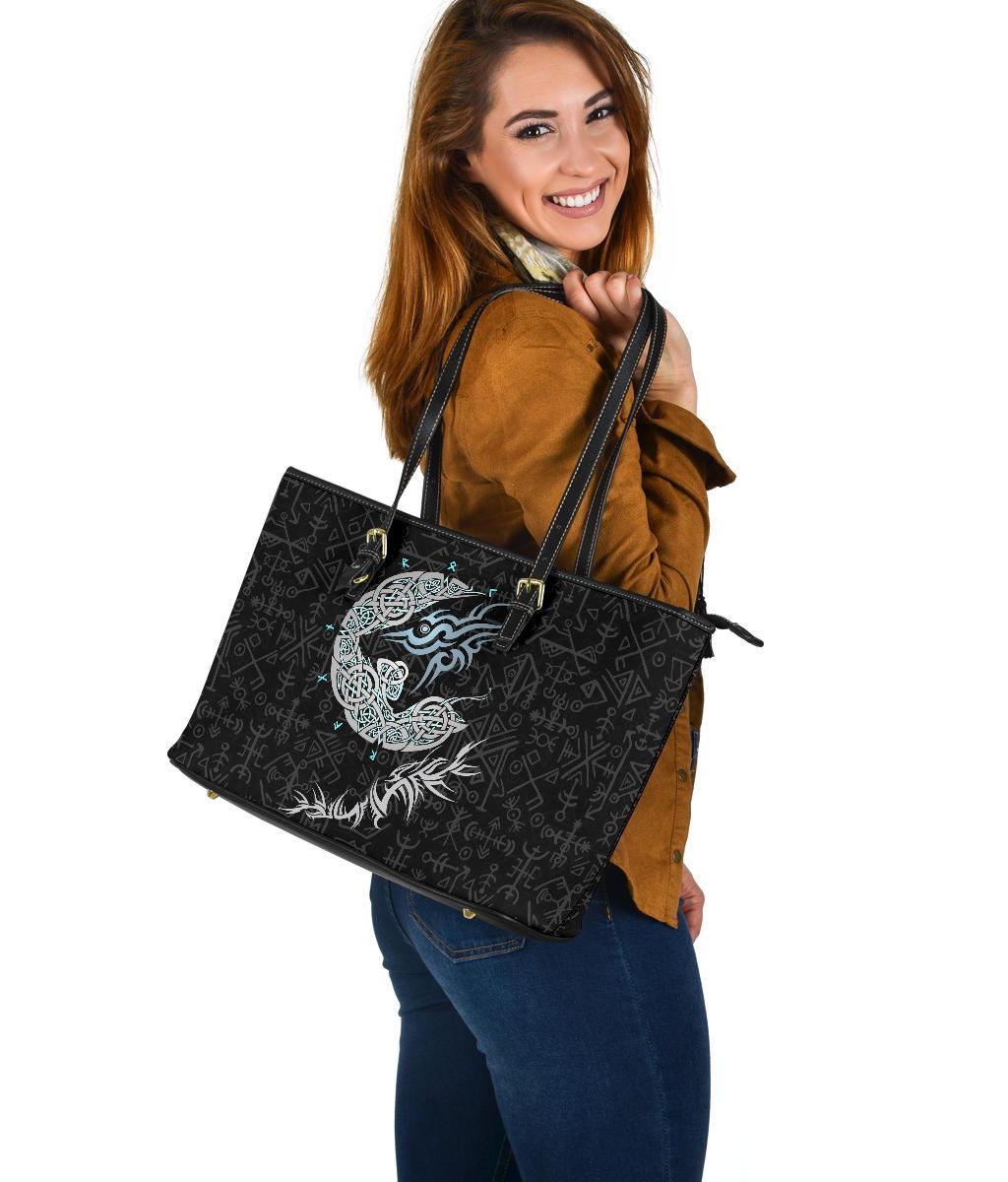 Viking Fenrir Wolf Large Leather Tote RLT12