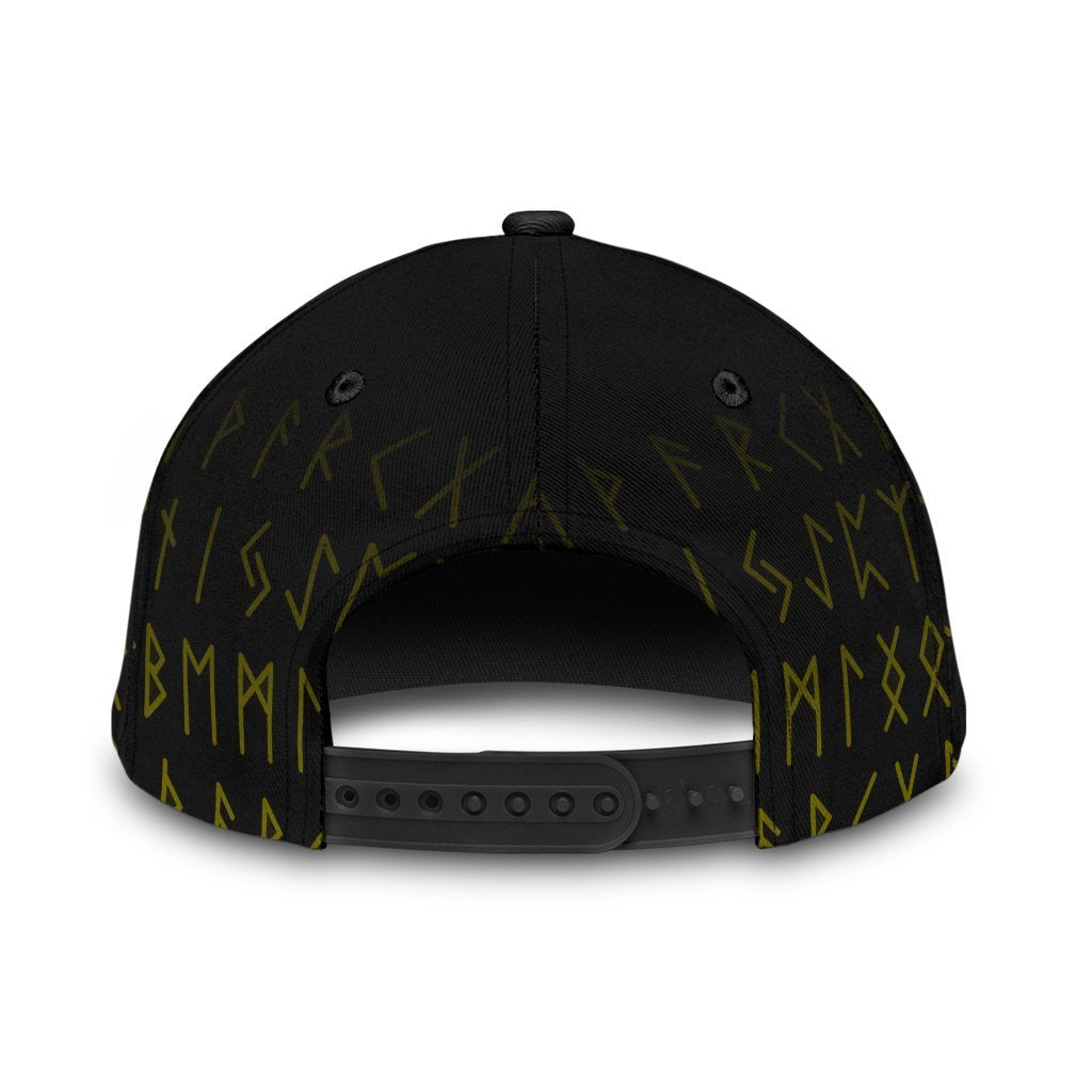 Viking Classic Cap, Fenrir Raven and Vegvisir Tattoo Yellow RLT12