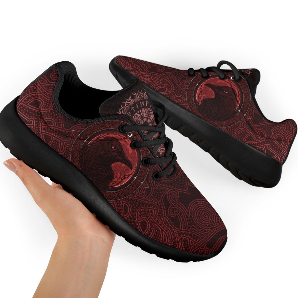 Viking Sporty Sneakers, Ethnic Odin Raven Red RLT12