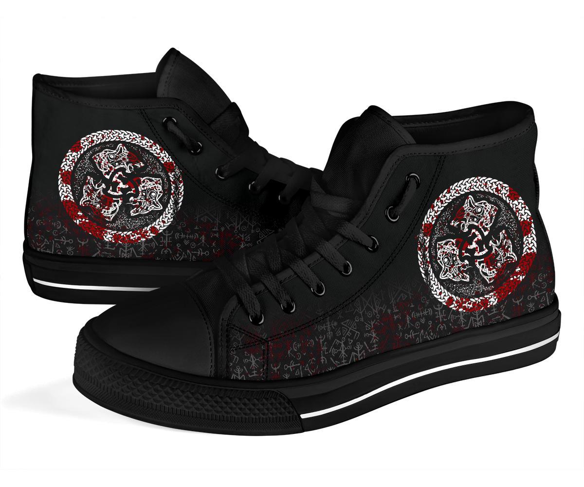 Viking High Top Shoes Fierce Blood Wolf Symbol Of A Viking Nordic RLT12