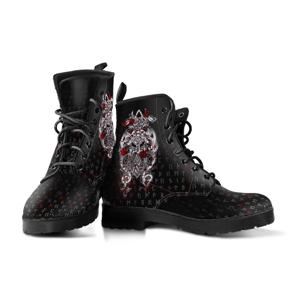 Viking Tyr Tattoo Blood Leather Boots RLT12