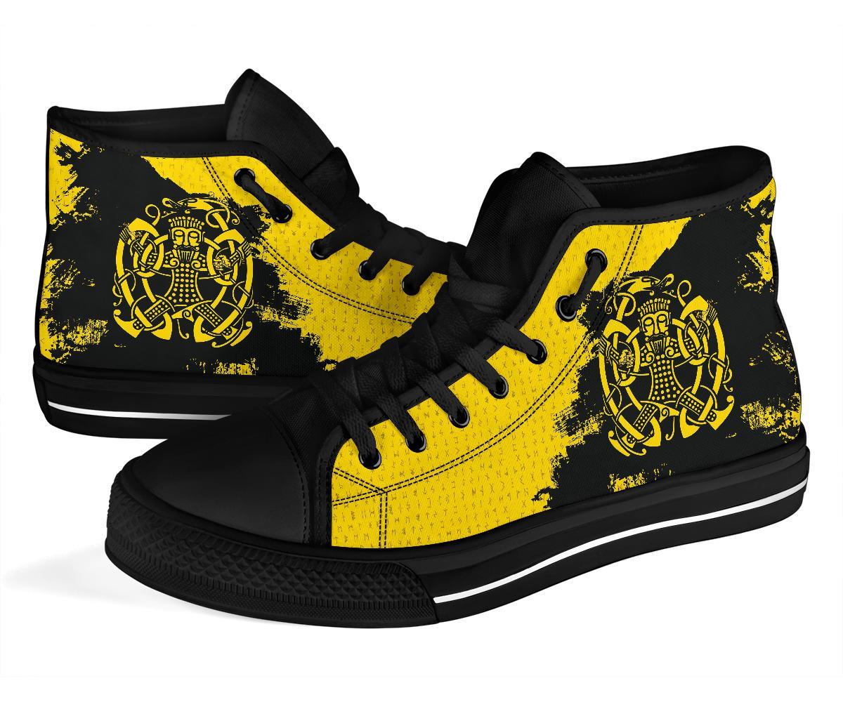 Viking High Top Shoes, Loki Bound Triskele Rune Gold RLT12