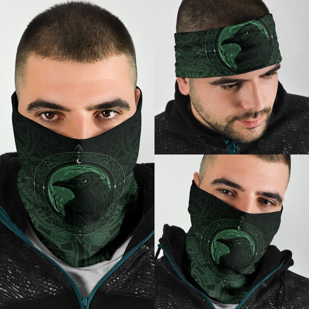 Viking Neck Gaiter 3 Pack, Ethnic Odin Raven Green RLT12