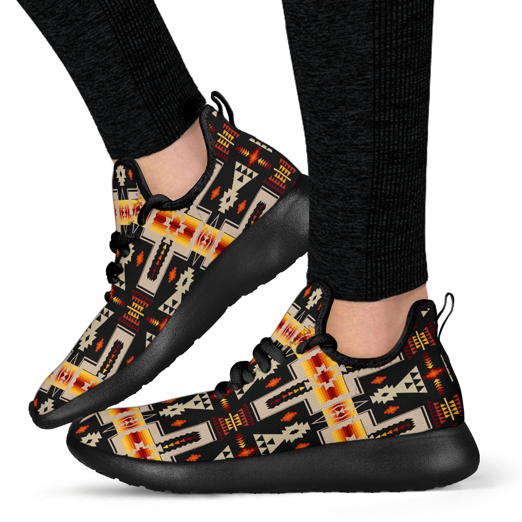 Black Tribe Design Native American Mesh Knit Sneakers LT10