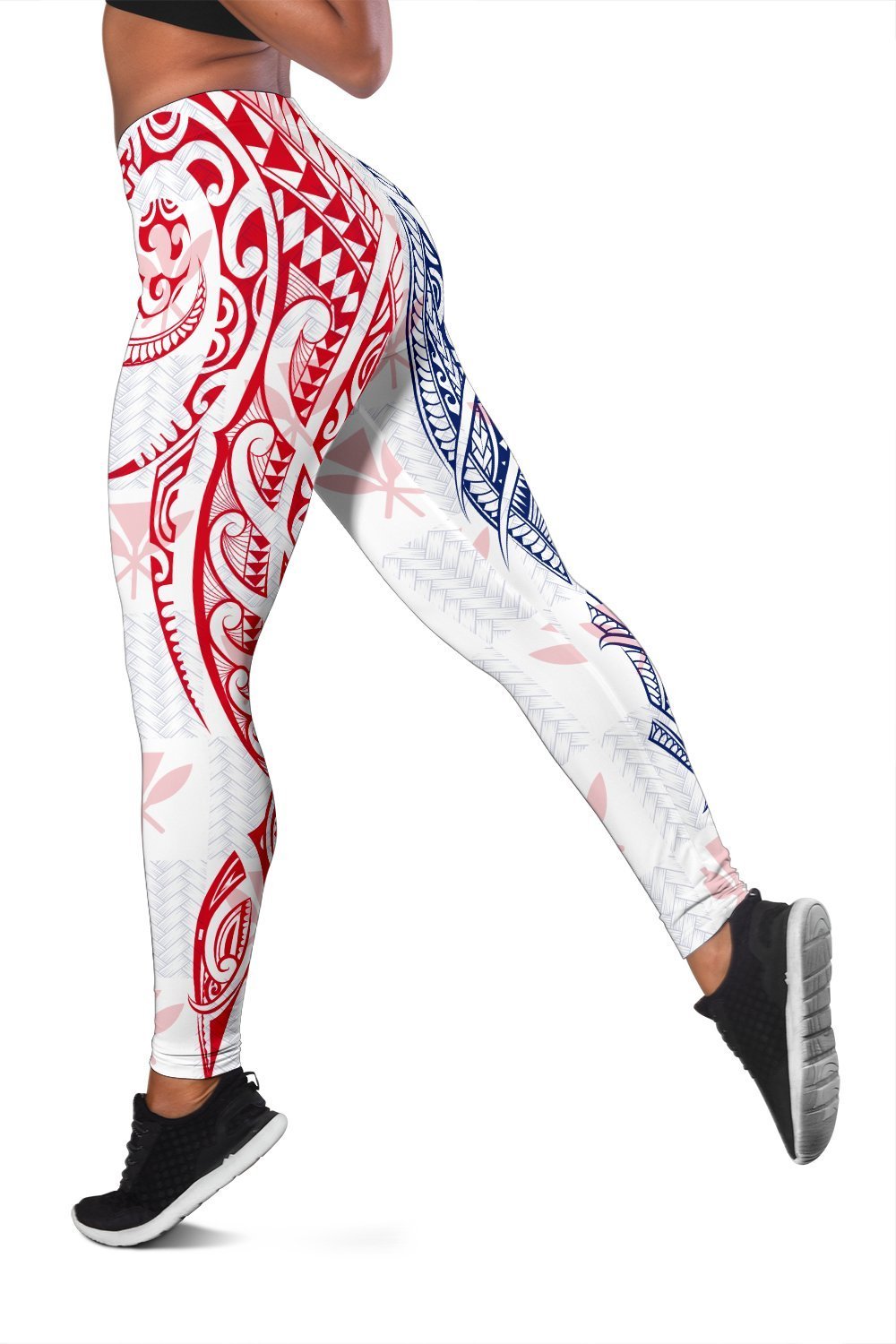 Hawaiian Kanaka Women's Leggings Flag Nation Demodern White