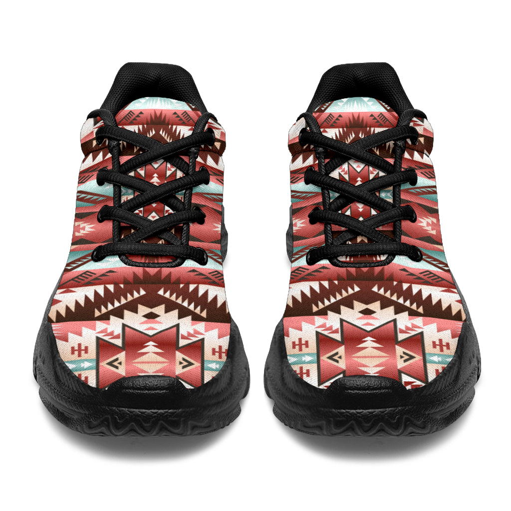 Red Vector Native American Chunky Sneakers LT10