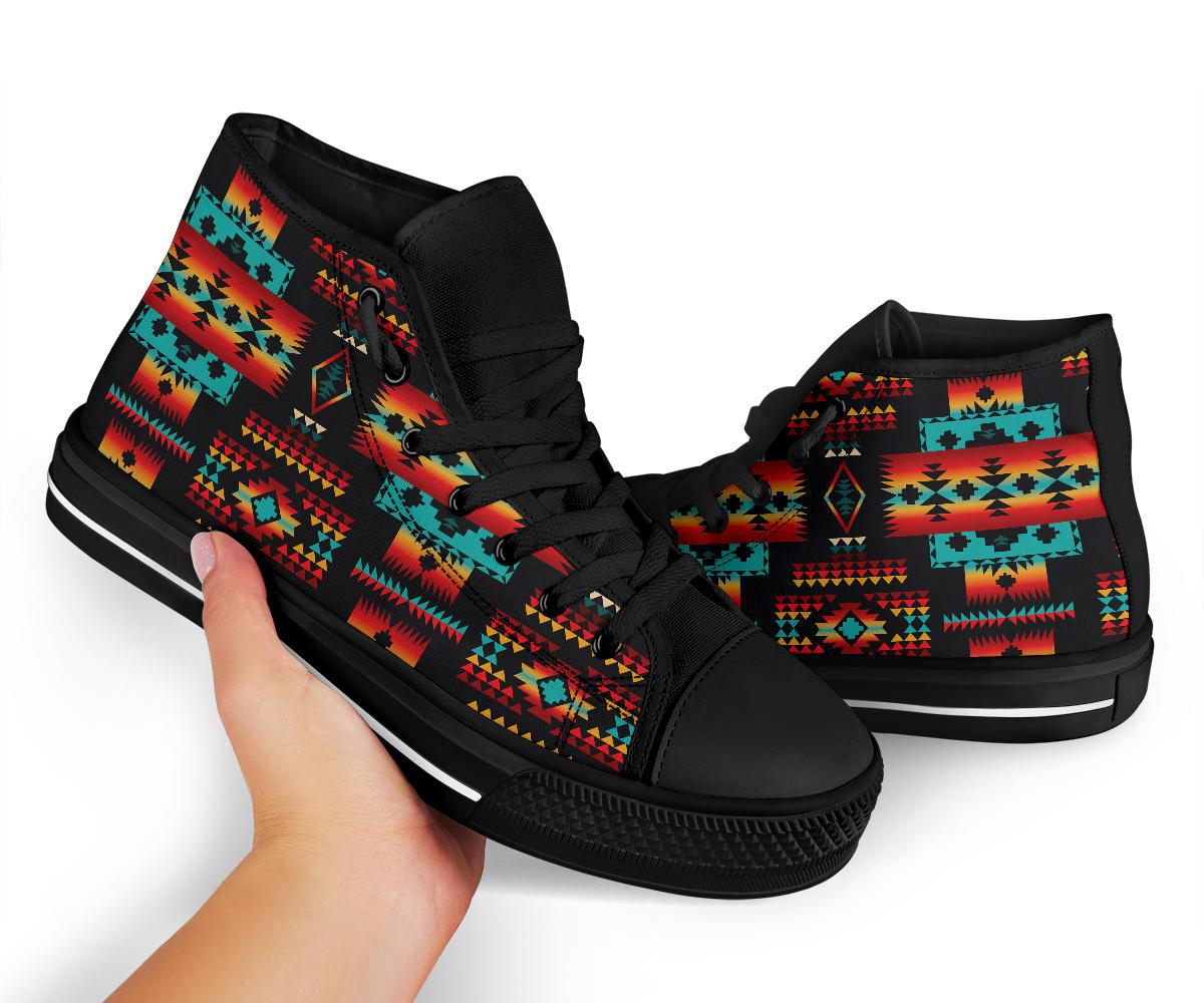 Black Tribal Native American High Top Shoes LT10