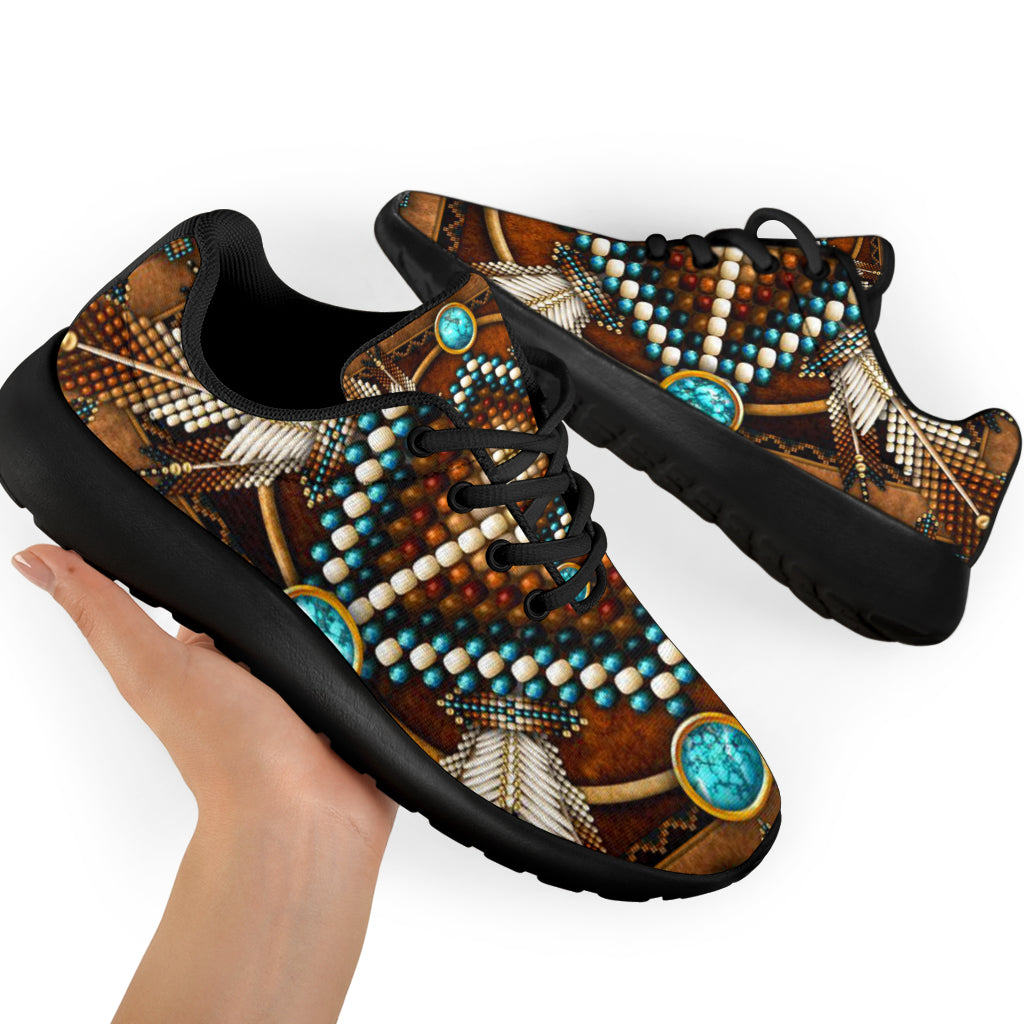 Mandala Brown Native American Sport Sneakers LT10