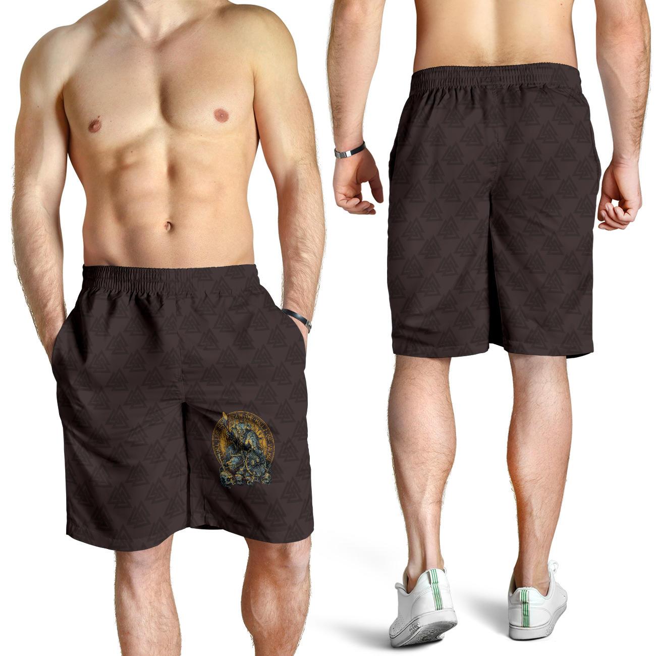 Viking Men's Shorts Warrior Viking Shield Skull RLT12