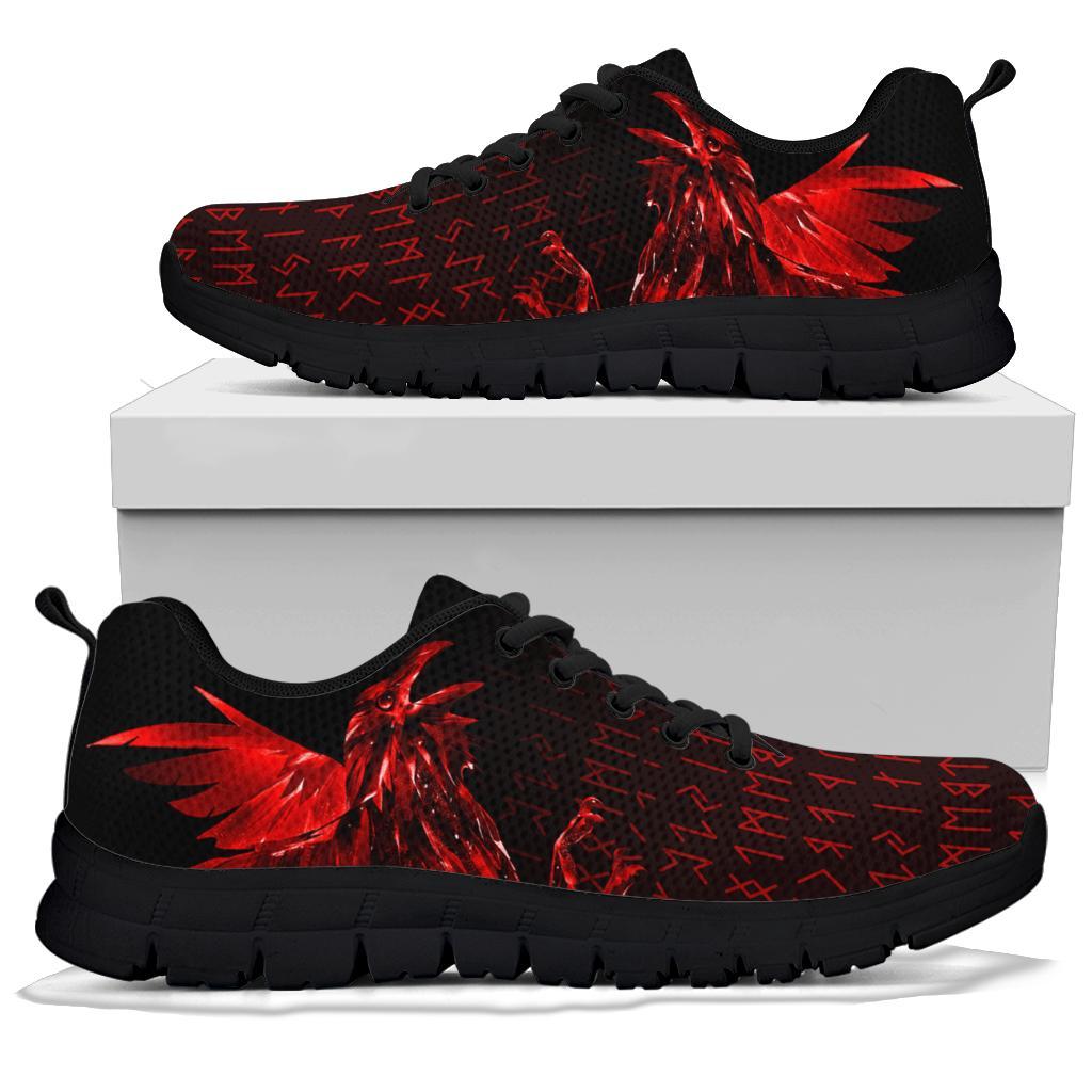 Viking Sneakers - The Raven Of Odin Rune, Red RLT12