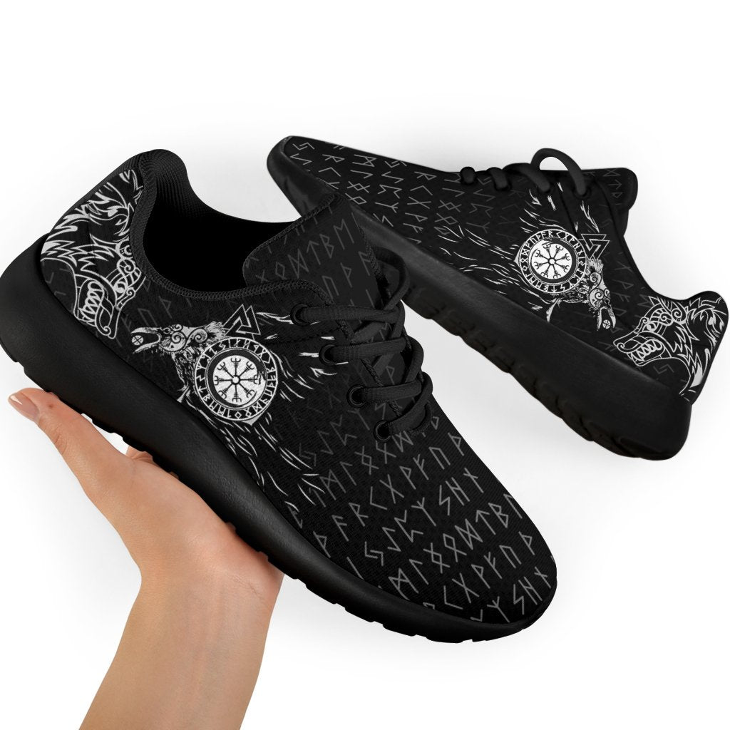 Viking Sport Sneakers - Raven and Wolf Special Tattoo RLT12