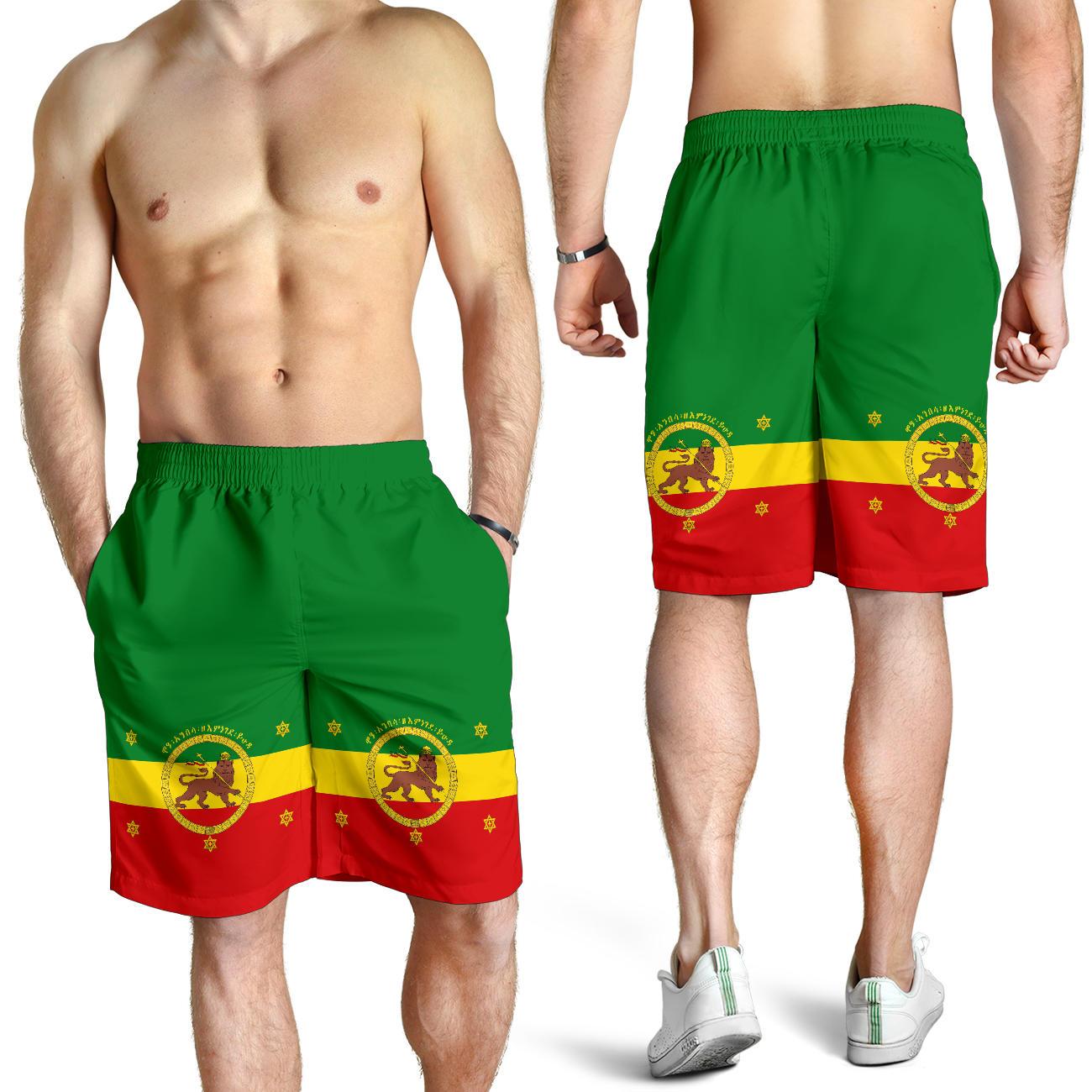 Ethiopia Shorts - Imperial Flag Haile Selassie, with the Lion of Judah
