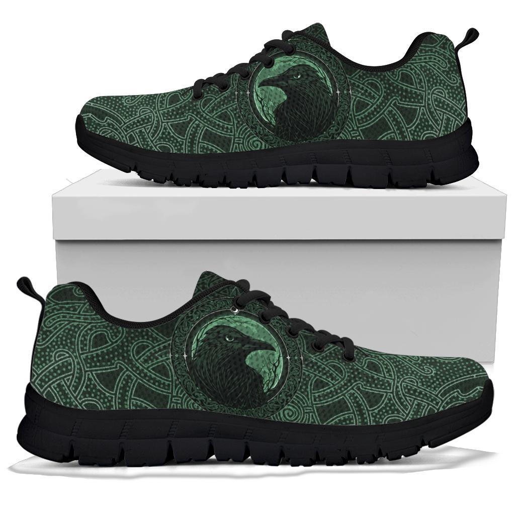 Viking Sneakers, Ethnic Odin Raven Green RLT12