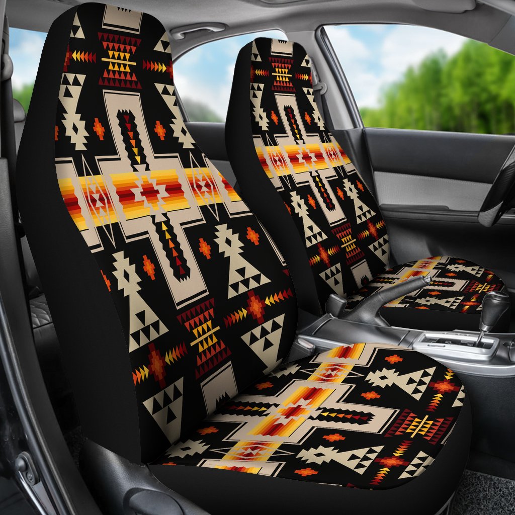 Black Tribe Design Native American Car Seat Covers LT10
