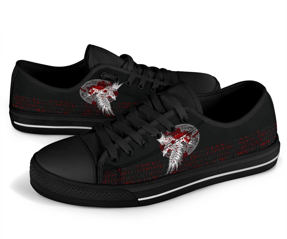 Viking Low Top Shoes Mystical Raven Tattoo Blood RLT12