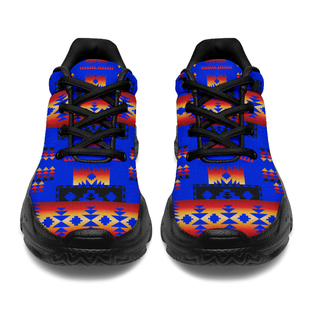 Dark Blue Native American Tribes Pattern Chunky Sneakers LT10
