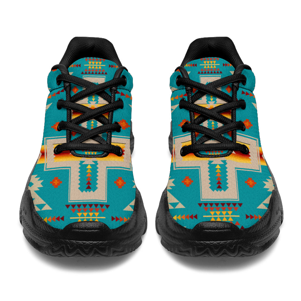 Turquoise Tribe Design Native American Chunky Sneakers LT10